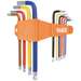 Powder Coated Long Ball-End Hex Key Set, SAE, 10-Piece